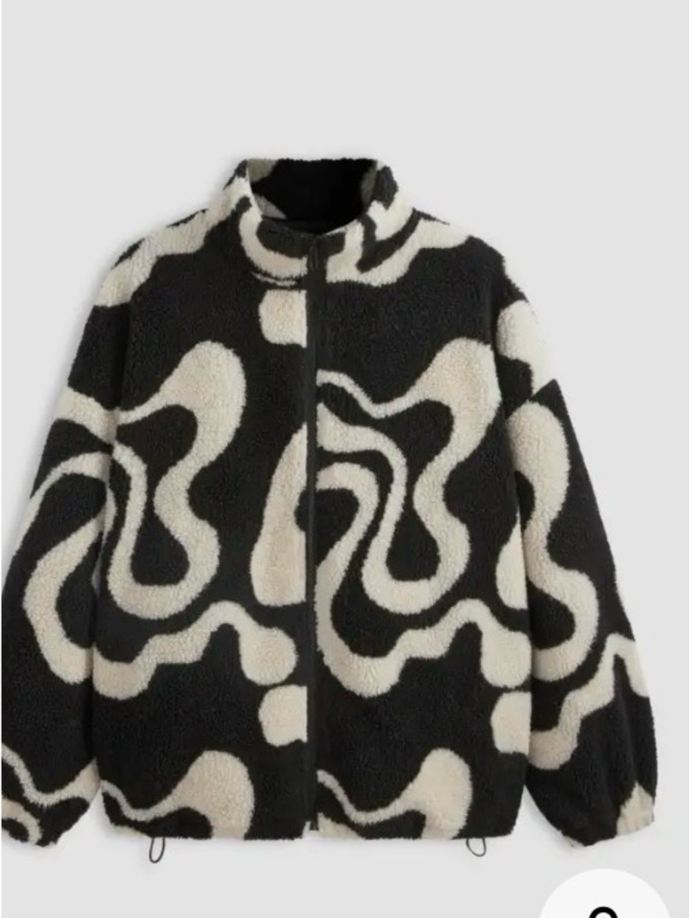 Cider Black & Cream Patterned Fleece Jacket